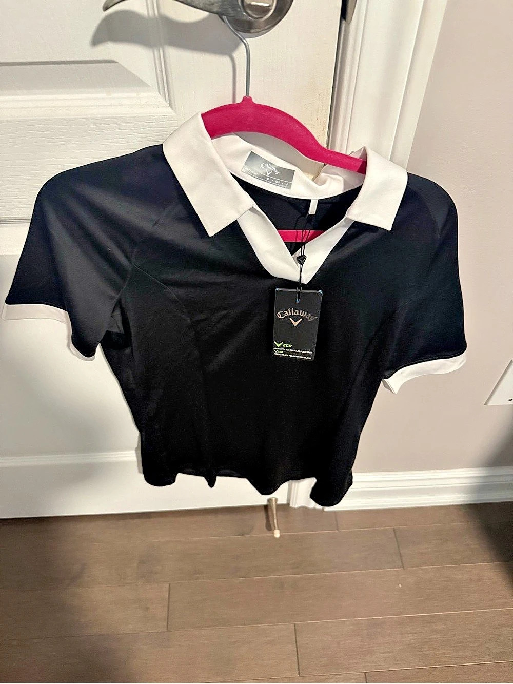 Callaway Opti-Dri Color Block Golf Polo Black & White Size Small NWT